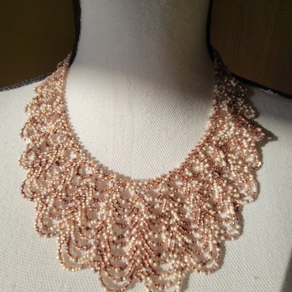 Vintage Ojibwa Seed Beaded Full Collar Necklace - Picture 2 of 10